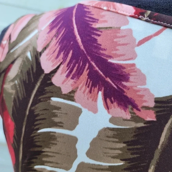 NWT IRIS Feather Print Sleveless MAXI DRESS Two SLITs Jersey Stretch sz M - Picture 2 of 14